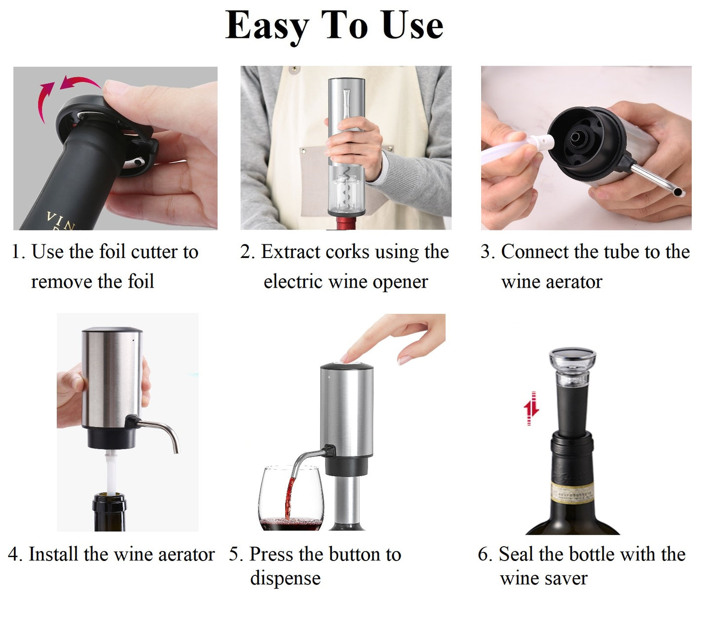 Electric Wine Decanter and Electric Wine Opener - Recharageable
